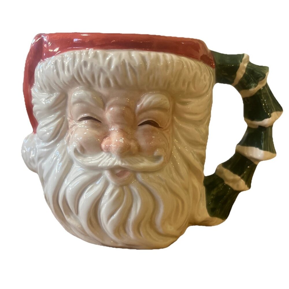Vintage 90’s  Santa Claus Face  Christmas Coffee Mug OCI by Fitz And Floyd